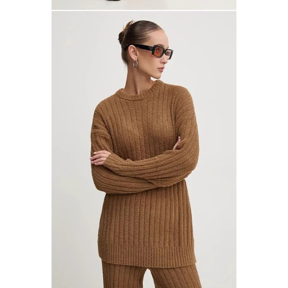UGG Riz Top Rib and Pant Set Women XS Chestnut NWT - Picture 2 of 12